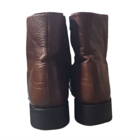 Laredo Leather Boots Sz 11 Classic Brown Western Boots Zip Closure Cowboy Rodeo - Picture 8 of 16